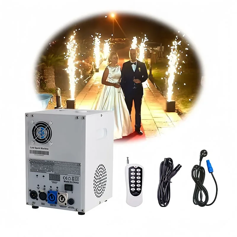 Máquina de faísca de fonte de fogos de artifício com controle DMX sem fio 750W Dispositivo de faísca fria de 600W para palco de casamento