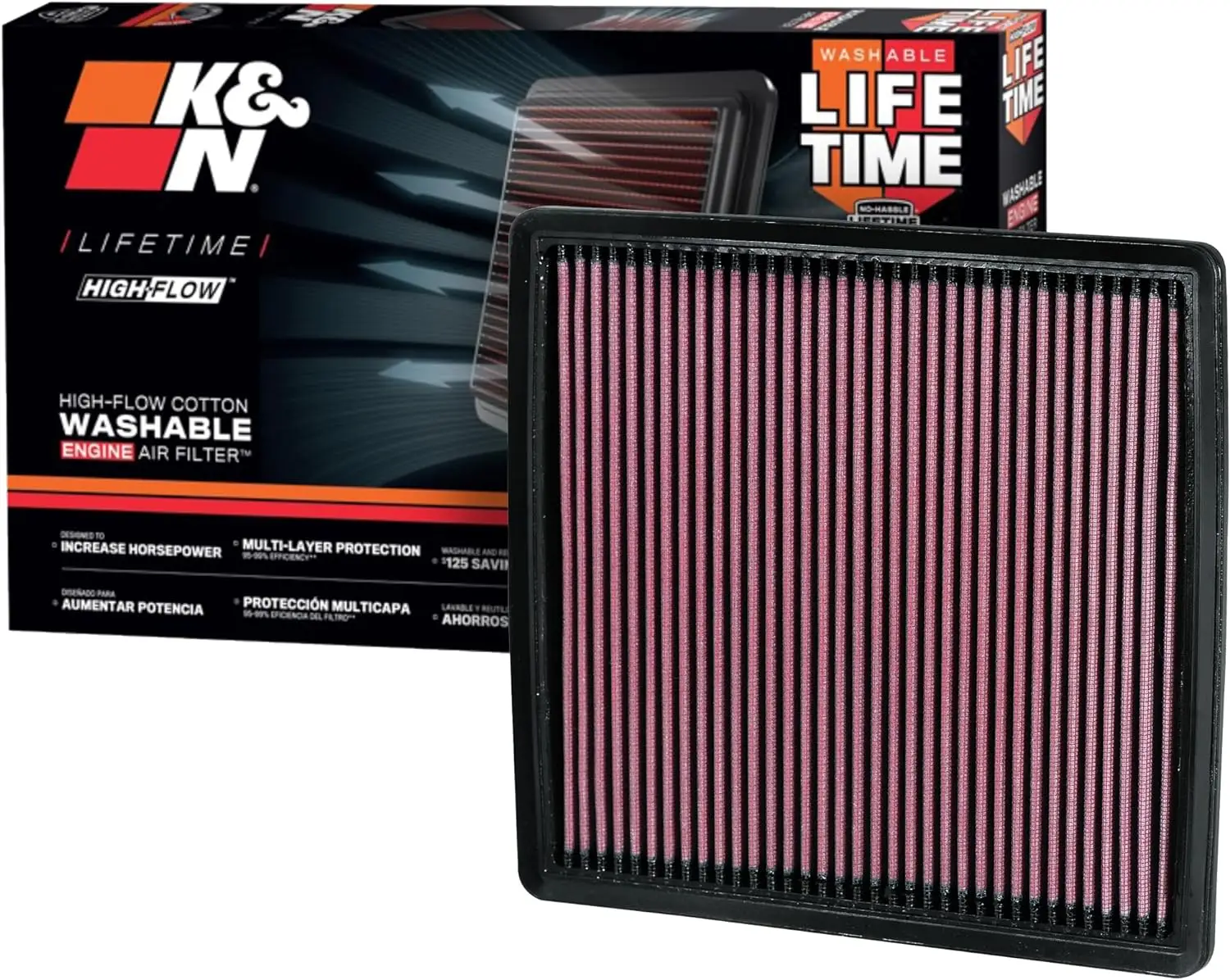 

K&N Engine Air Filter: Increase Power & Towing, Washable Replacement Air Filter: Compatible 2007-2021 Ford/Lincoln Truck/SUV