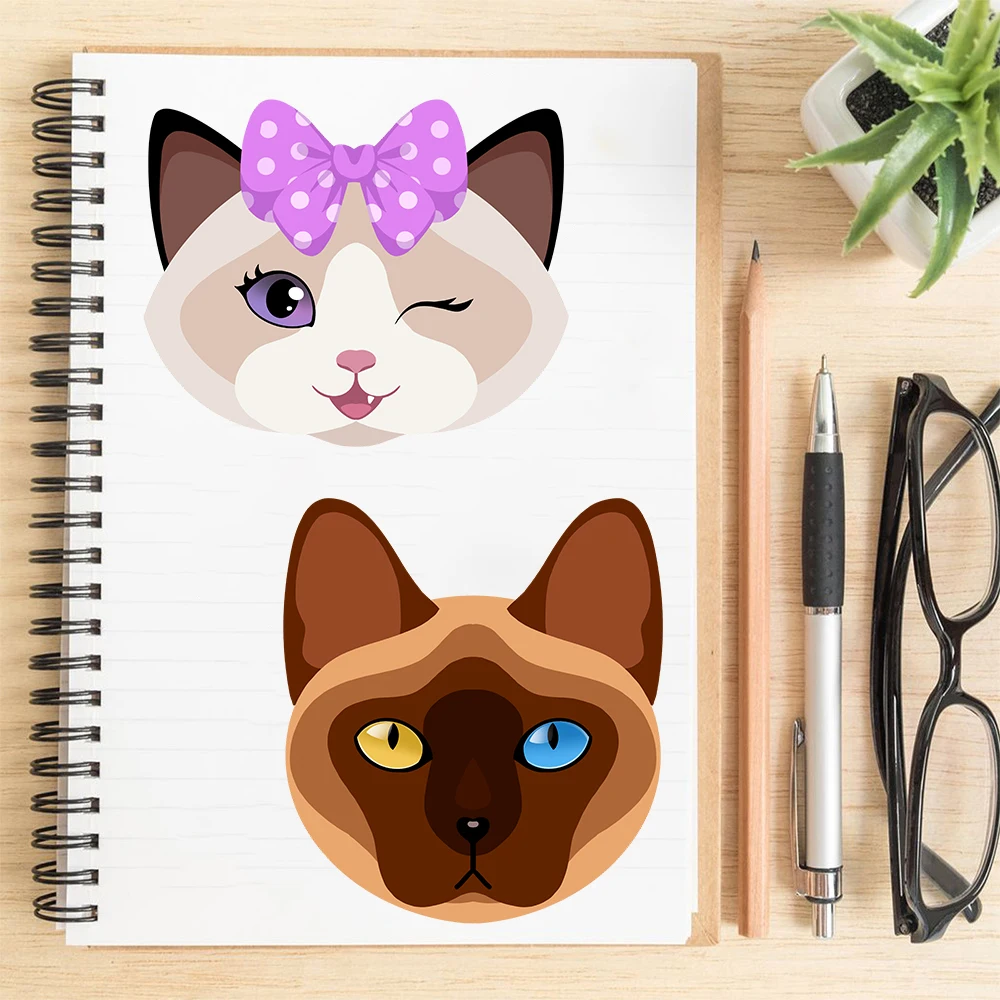 8 szt. Naklejek z kotami, motocyklami, estetyka Harajuku, artykuły papiernicze, na walizki, notatniki, kawę, retro, obrazy artystyczne, naklejki ścienne