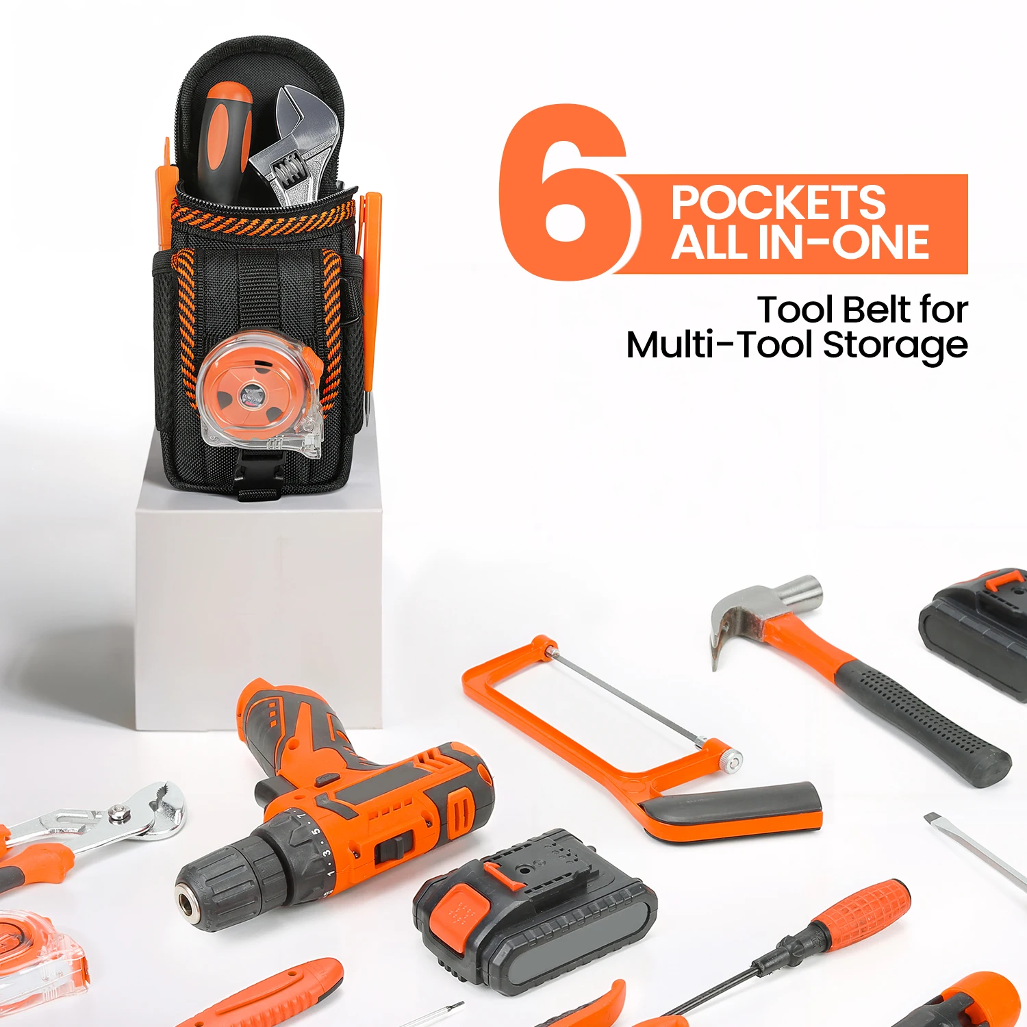 حقيبة أدوات صغيرة مع مشبك حزام، أكياس حزام الأدوات، حقيبة أدوات الكهربائي. مرفق جيب منظم صغير لحزام الأدوات