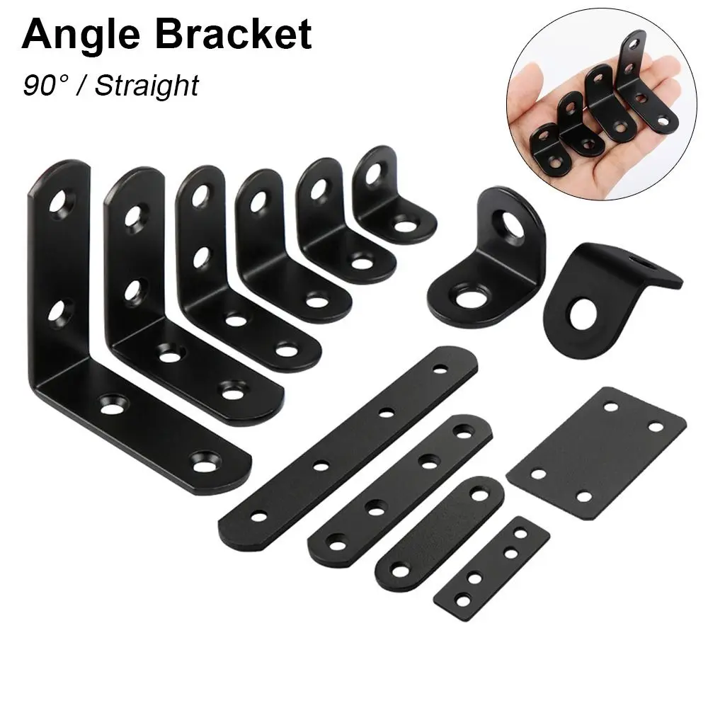 1Pcs New 90 Degree Angle Bracket Stainless Steel L-shaped Corner Stand Holes Fixed Mending Plate Furniture Hardware