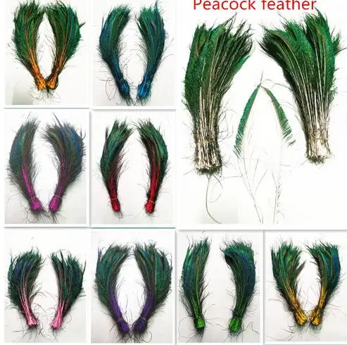 Wholesale 20pcs/lot Natural Peacock Feathers for Crafts 30-35cm/12-14inch Jewelry Wedding Halloween Decorative Plumes