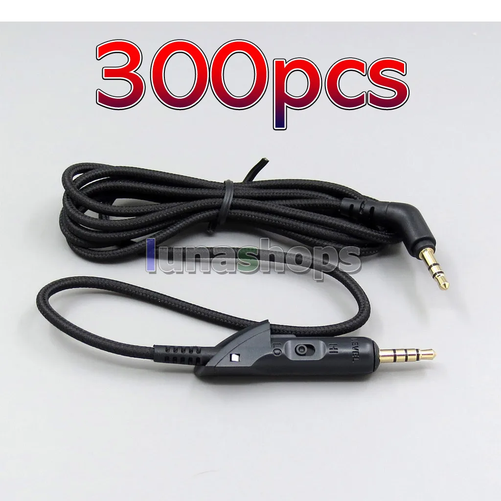 LN006199 300pcs 3.5mm Weave Cloth Headphone Earphone Cable For  QC15  Headphone