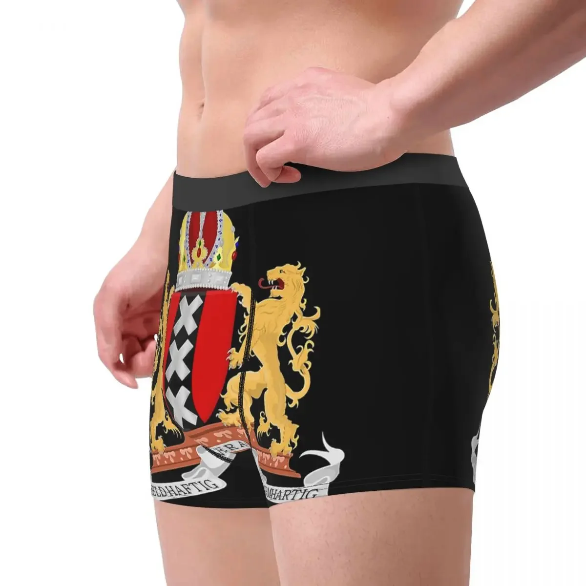 Amsterdam Coat Of Arms Men's Underwear Netherlands Dutch Holland Boxer Shorts Panties Printed Soft Underpants for Homme