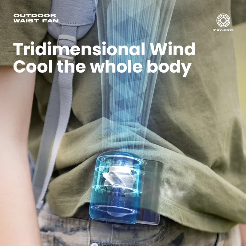 Leafless Hanging Waist Fans Under Shirt Fan Portable USB Charging Mini Clip on Waist Electric Fan Outdoor Camping Cooling Device