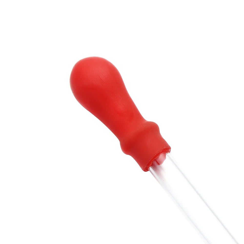 1/5pcs Rubber Head Glass Dropper Glass Pipette Lab Chemistry Dropper Pipet With Scale Line Red&Transparent