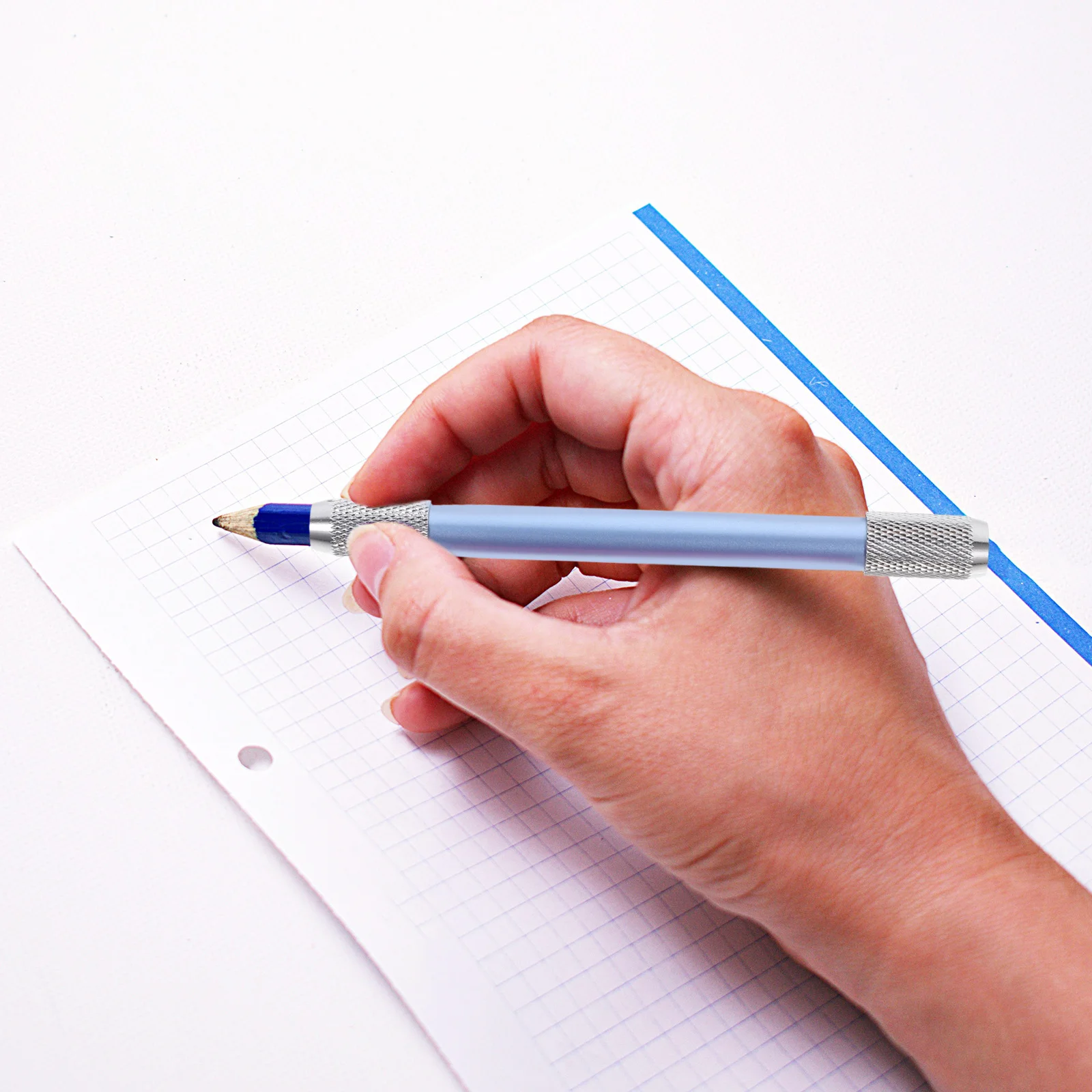 

8Pcs Metal Dual Head Pencil Lengthener Adjustable Grip for Artists Students Office Use Smooth Comfortable Extension Tool