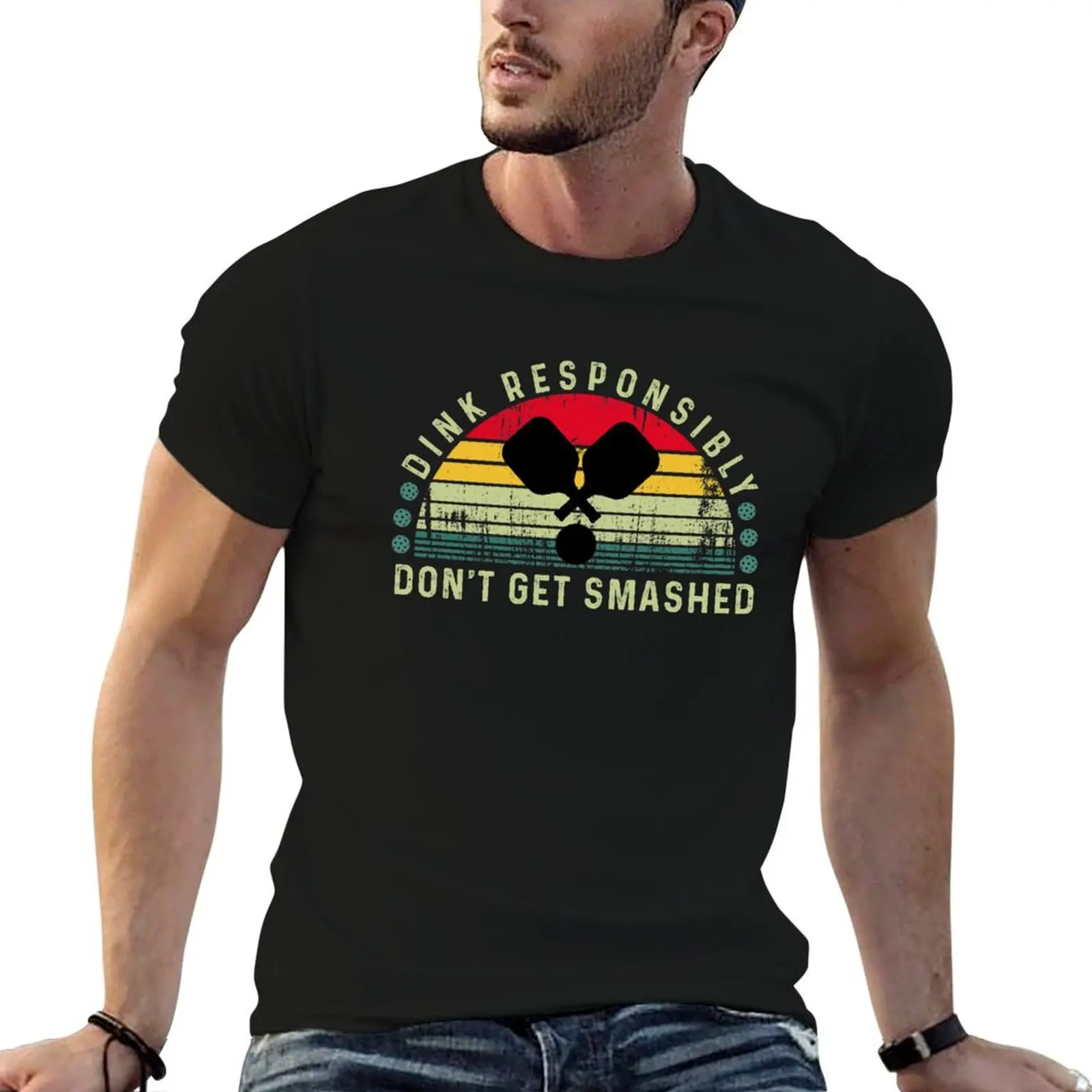 Dink Responsibly don't get -funny vintage idea for retirement shirt T-Shirt Running Performance Short Sleeve Tee