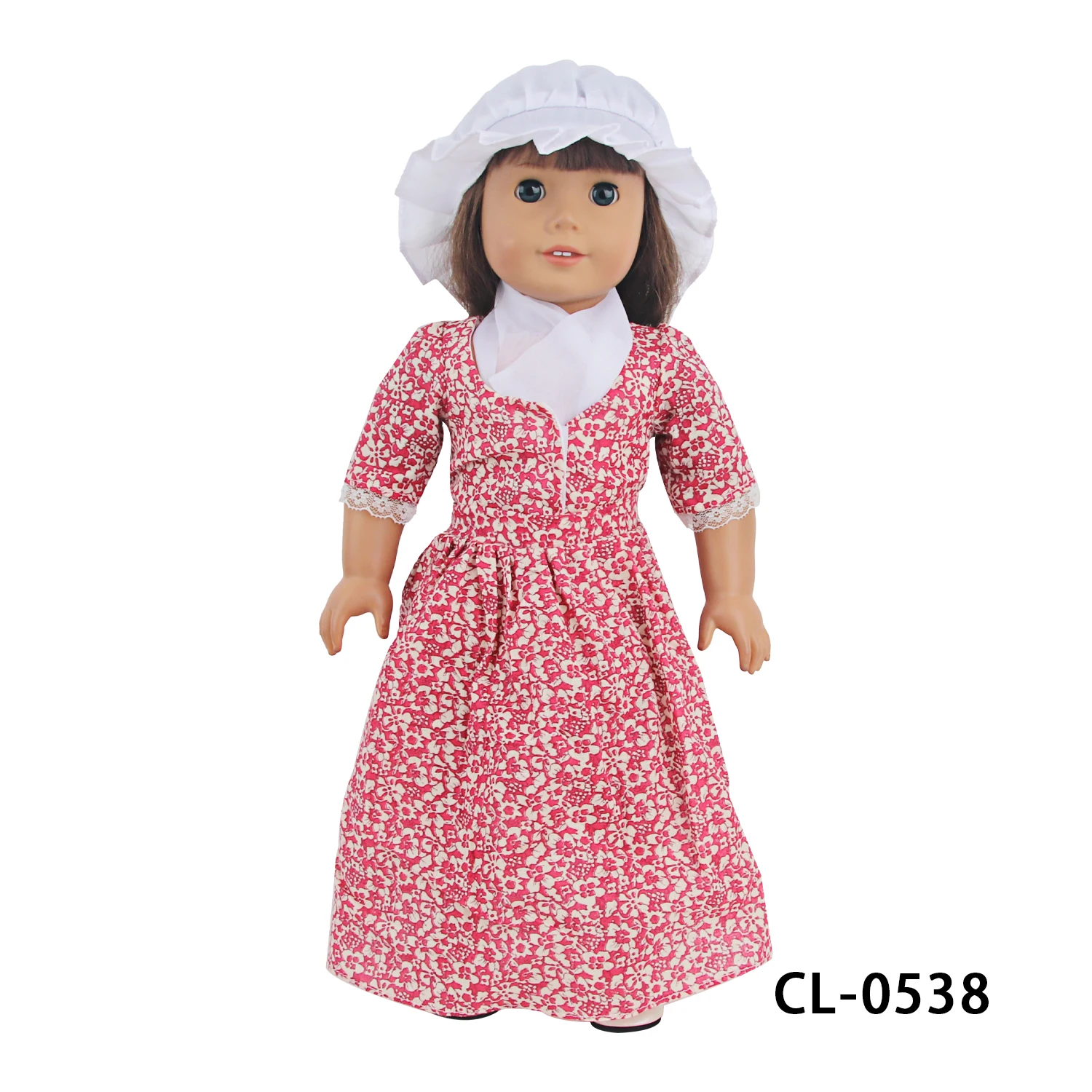 Cute Doll Dress Set For 18 inch American Dolls Gorgeous lace bikini tee+Maxi Skirt+Scarf+Hat Clothes For 43cm Baby New Born Doll