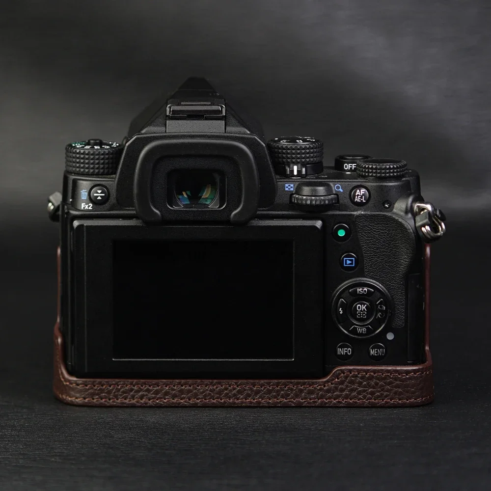 For Pentax KP case Genuine Real Leather Half Camera Case Bag Cover 17/K1000/K2 Case Camera Bag Photography Accessories