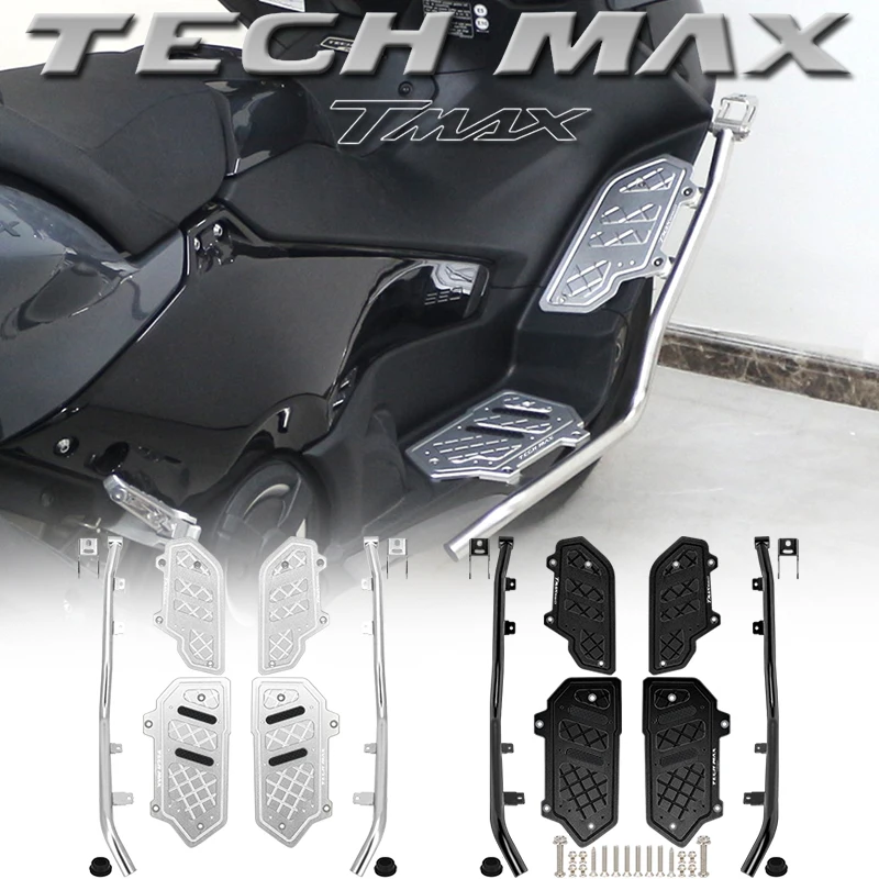 Footrest Pedal For Yamaha Tech Max TMAX560  2022 2023 Motorcycle Accessories Foot Pedal Anti Drop Bar Bumper Spotlight Holder