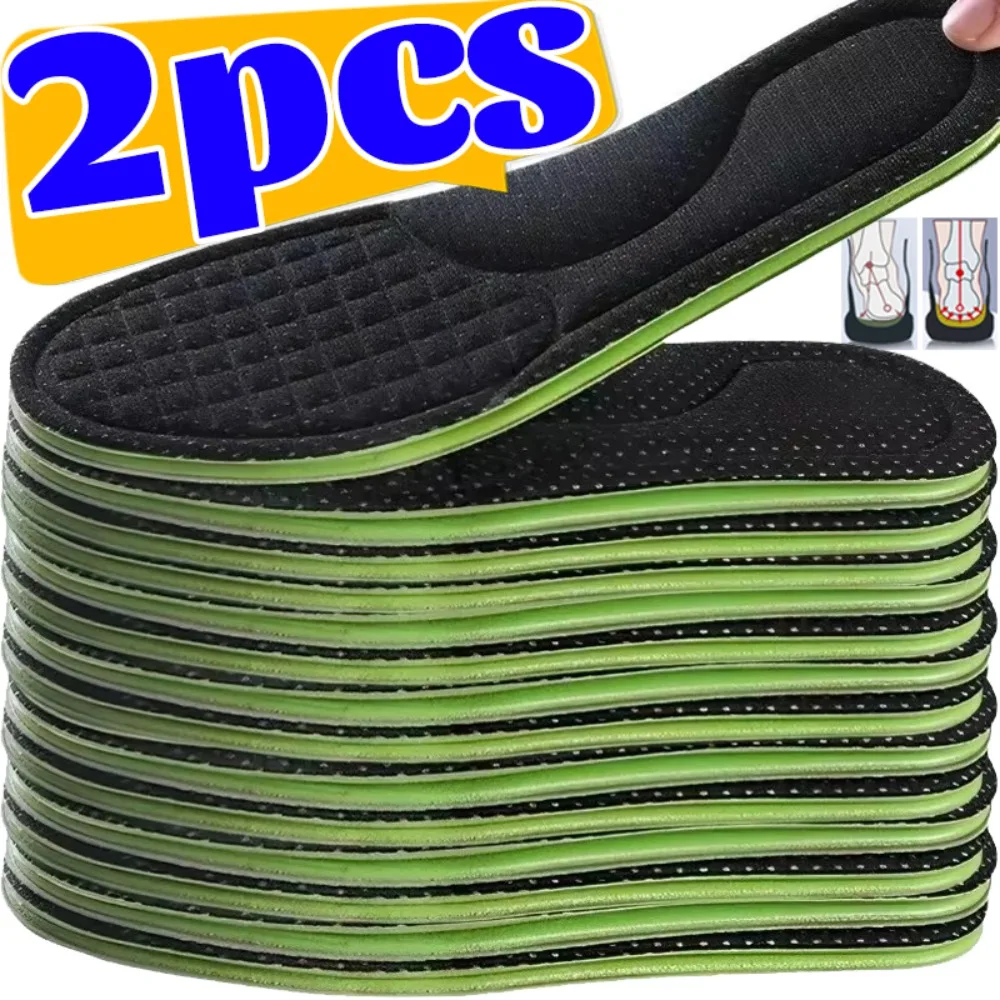 2 Stück Unisex-Einlegesohlen aus Memory-Schaum, orthopädische Einlegesohlen, desodorierende Einlegesohlen für Schuhe, Sport, absorbiert Schweiß, weiches, antibakterielles Schuhzubehör