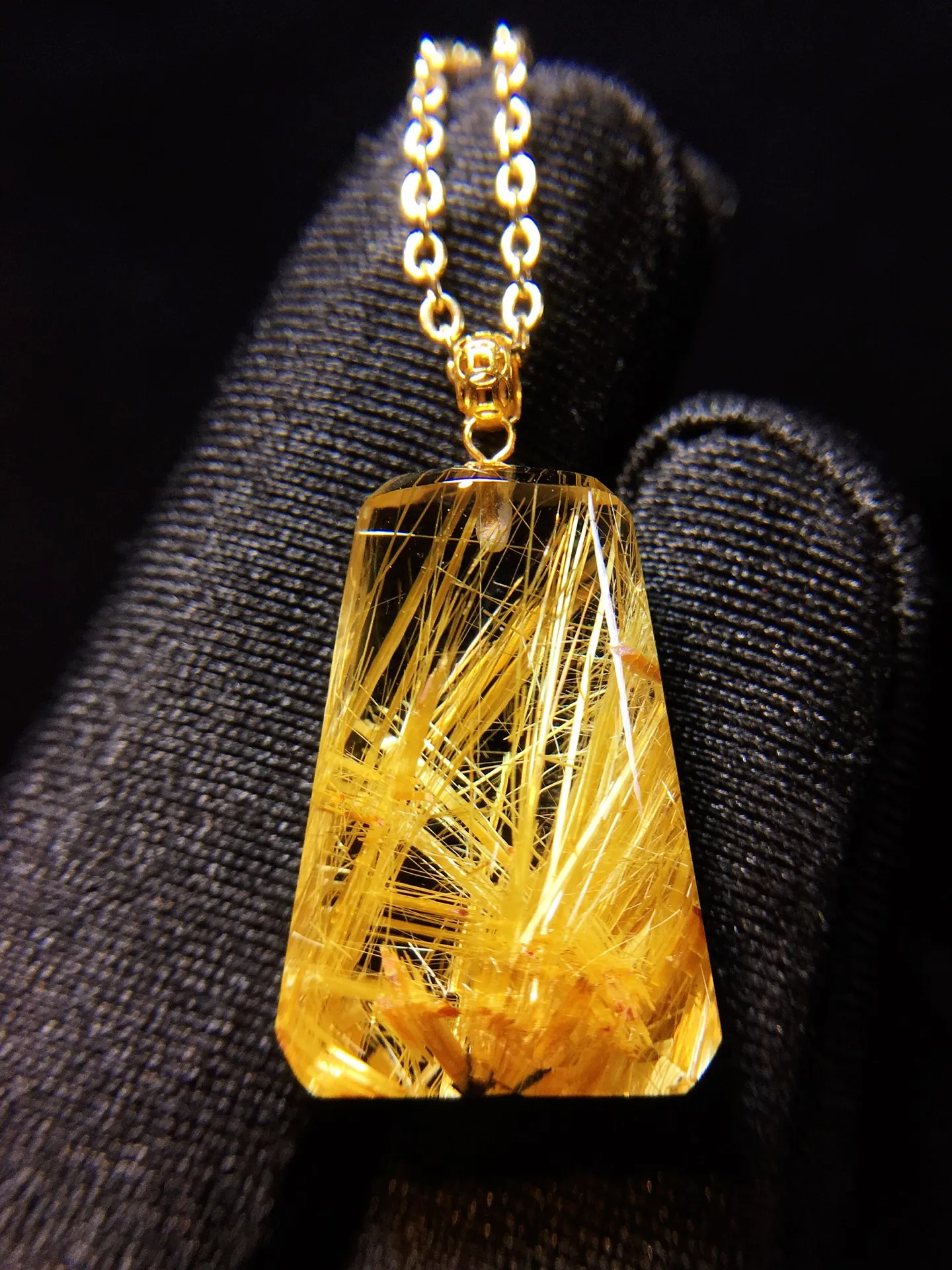 

Подвеска из натурального золота с рутилированным кварцем, цветок, ювелирные изделия из рутилированного кварца, 19,9*13,7*7,4 мм для мужчин и женщин, Бразилия AAAAAAA