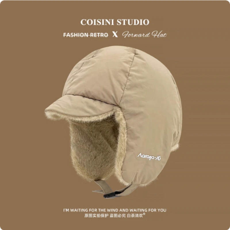 

Новая зимняя простая однотонная шапка Lei Feng для мужчин и женщин, теплая флисовая шапка для езды на велосипеде на лыжах, защита ушей, шапки-бомберы для пилотов