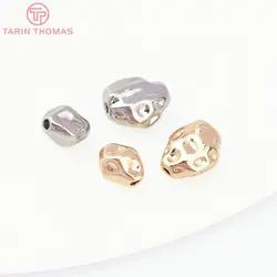 (8507) 6PCS 7x8MM 24K Gold Color Brass Spacer Beads Bracelet Beads High Quality Jewelry Making Findings Accessories