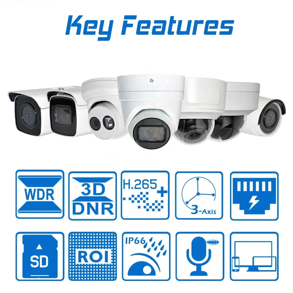 OEM HIK IPC Infrared 6MP 4MP 4K 8MP Network Video Outdoor IP67 PoE Home Surveillance Security System IP CCTV