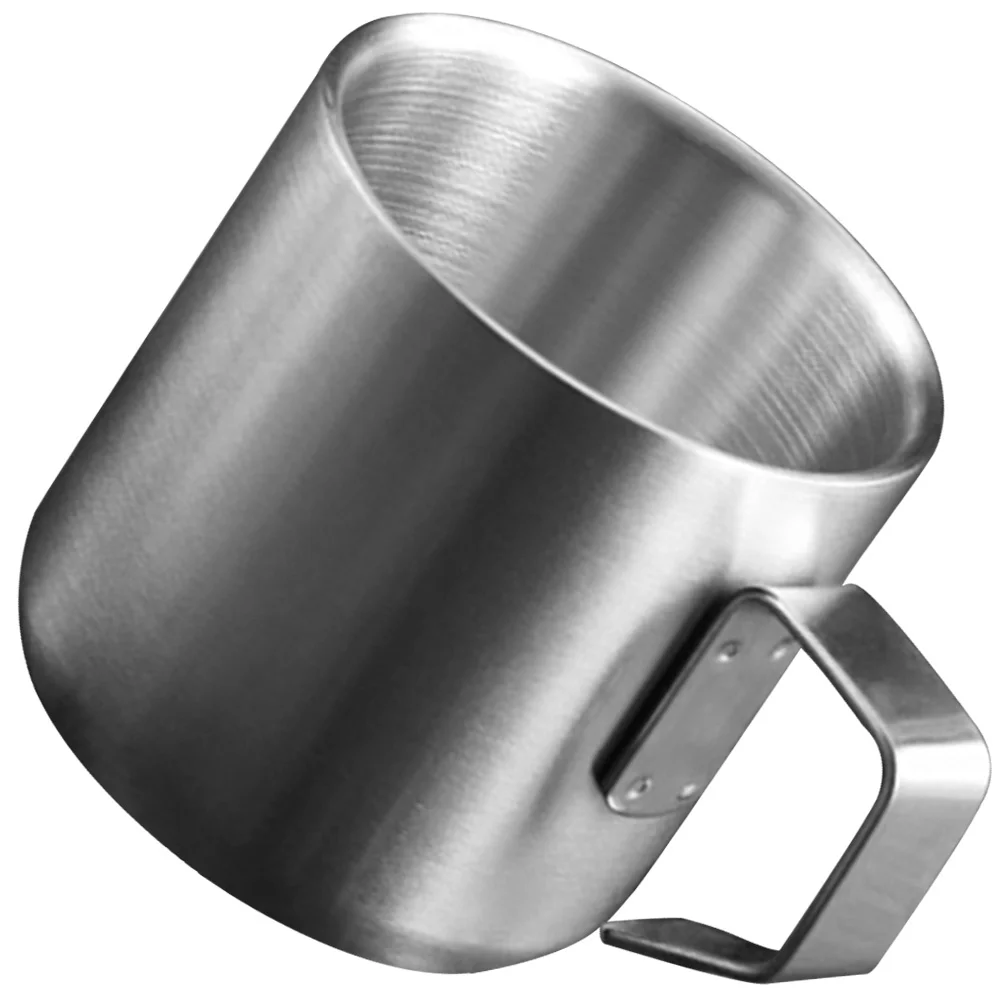 Espresso Cups Coffee Milk Metal Handle Breakfast Stainless Steel Water Silver Large Capacity Cereal Mugs Travel