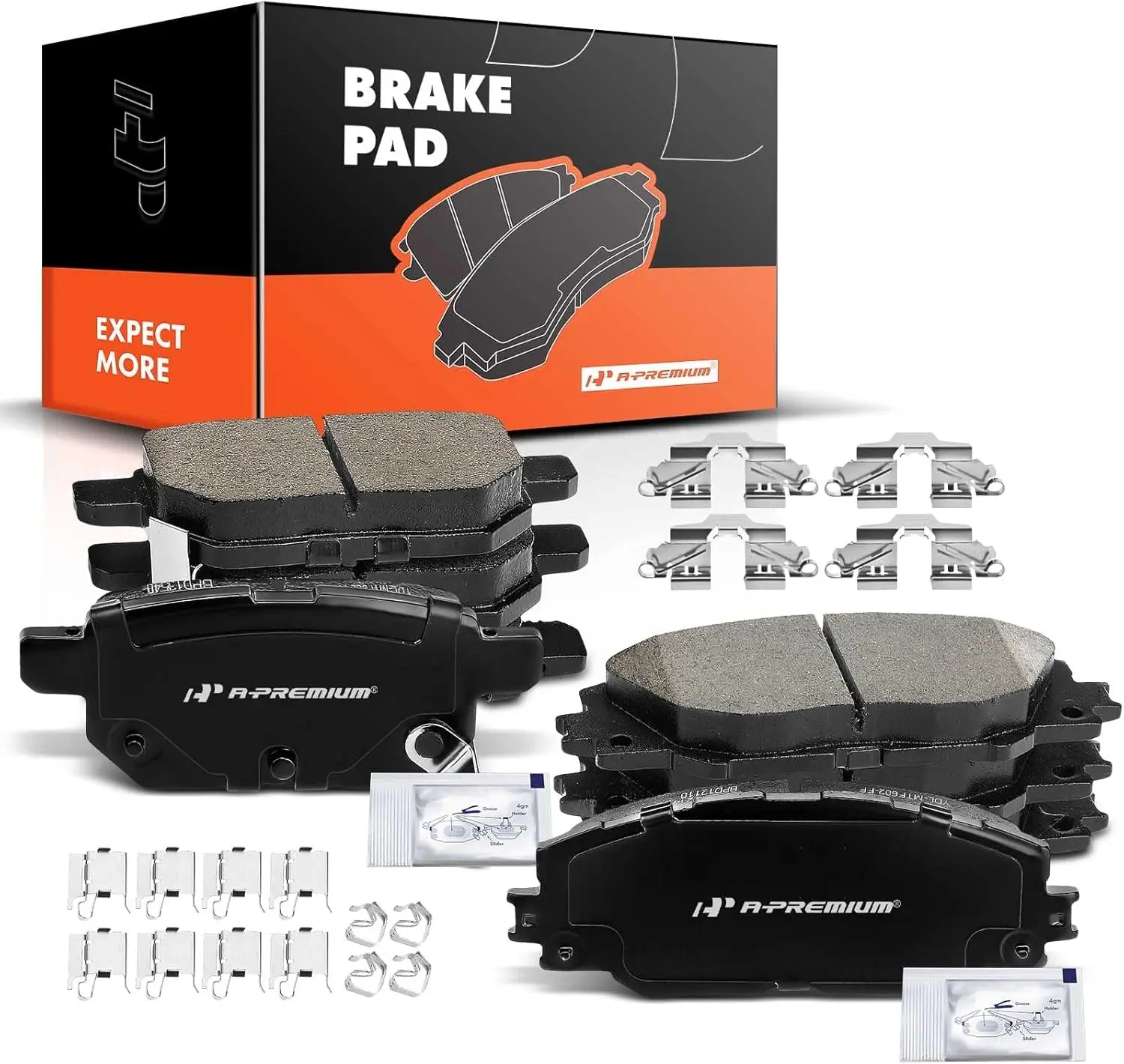 

Ceramic Brake Pads Set for Pontiac Vibe, Scion xB, Toyota Corolla & Matrix - Low Dust, Quiet, 8-Piece Kit
