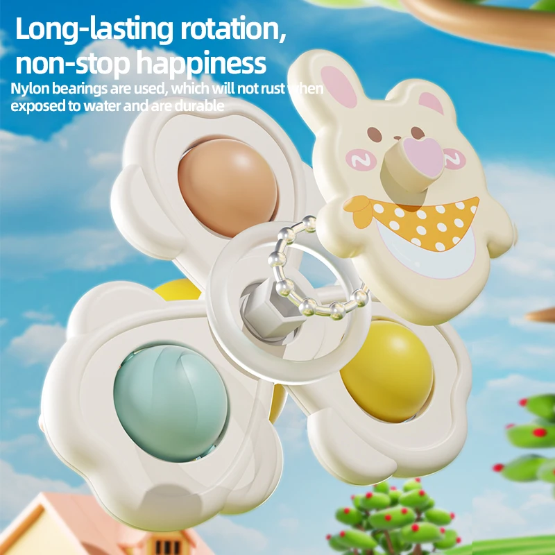Children's suction cups rotating baby finger pressing fun puzzle toy dining chair shower rotating fingertip gyroscope
