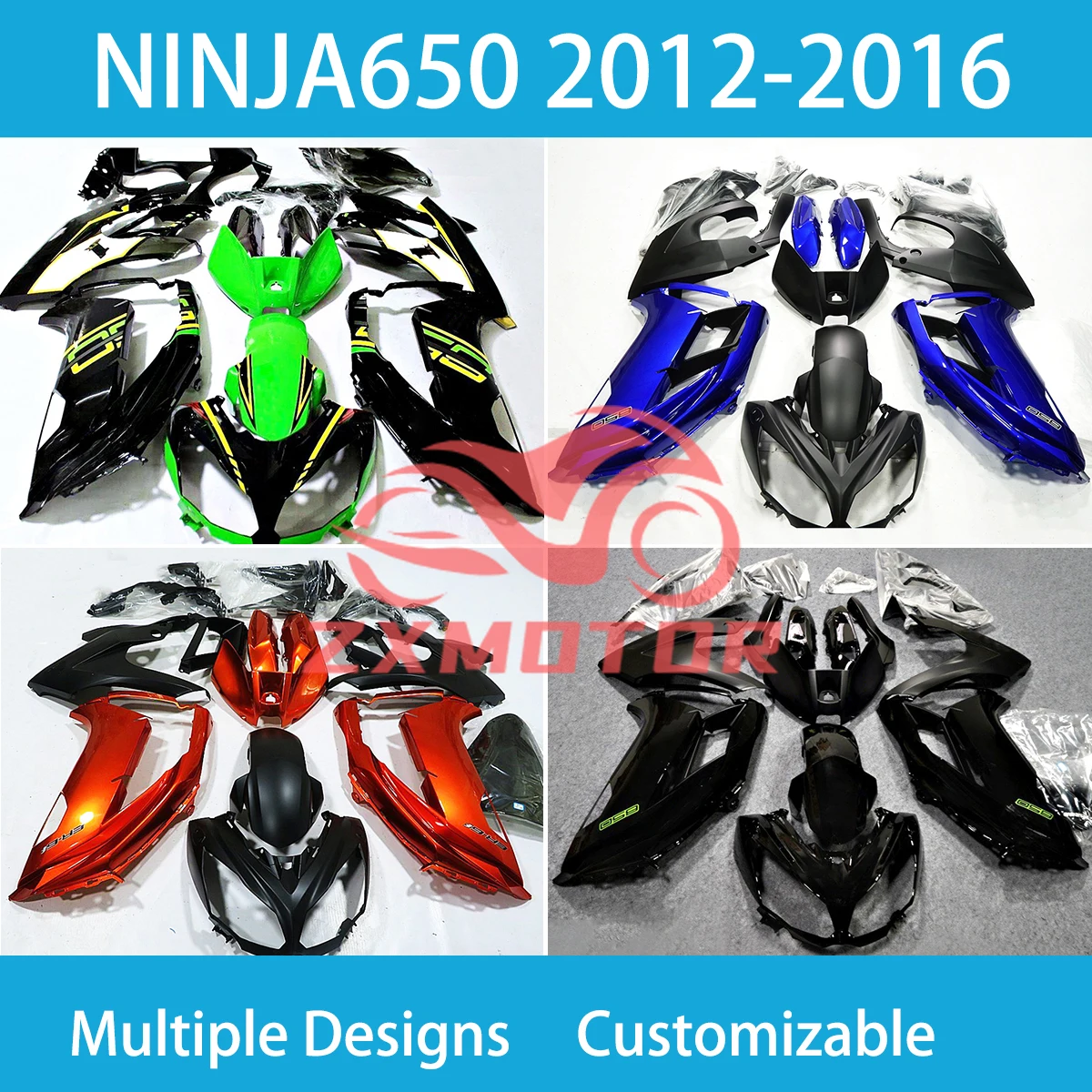 

Для KAWASAKI NINJA650 2012 2013 2014 2015 2016, запасные части, обтекатели ER-6F 12-16, комплект обтекателей кузова мотоцикла, подходит
