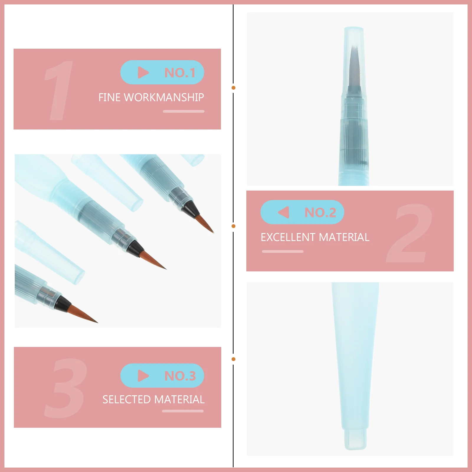 6 قطعة أقلام ملونة فرشاة ألوان مائية أقلام للرسم ملحق إعادة الملء الحبر التحكم في التدفق أداة الرسم لوازم الفن #1