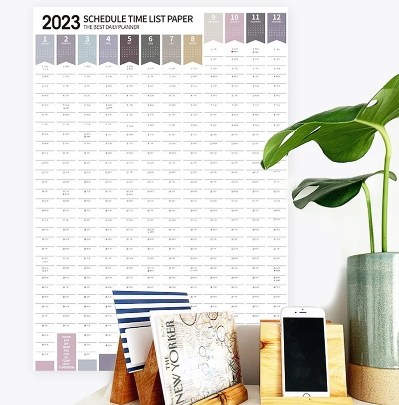 2023 2024 Wall Hanging Calendar Daily Month Yearly Planner Sheet Memo Pad To Do Agenda Schedule Organizer Check List Home Office