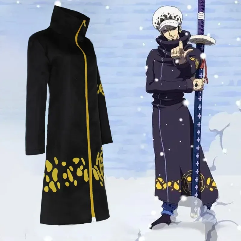 

2025 New Anime Cosplay Costumes Trafalgar D. Water Law Cloak Pants Hat Adult Costume Men Accessories Halloween Outfit☆☆☆aa