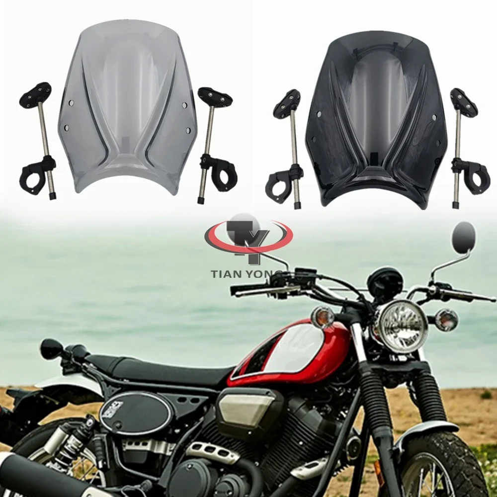 

Wind Deflectore With support frame Motorcycle For SCR950 SCR 950 High Quality Windscreen Black Clear Windshield