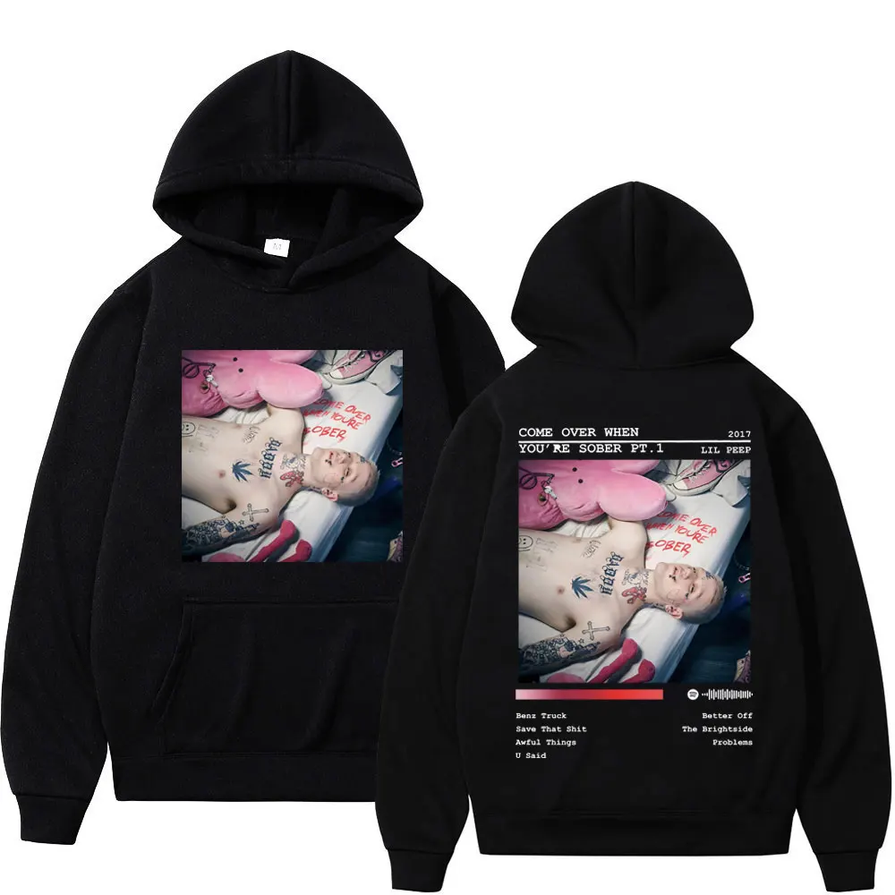 

Rapper Lil Peep Double Sided Print Hoodies Street Trend Hip Hop Hooded Sweatshirts Men Women Fashion Casual Oversized Pullovers
