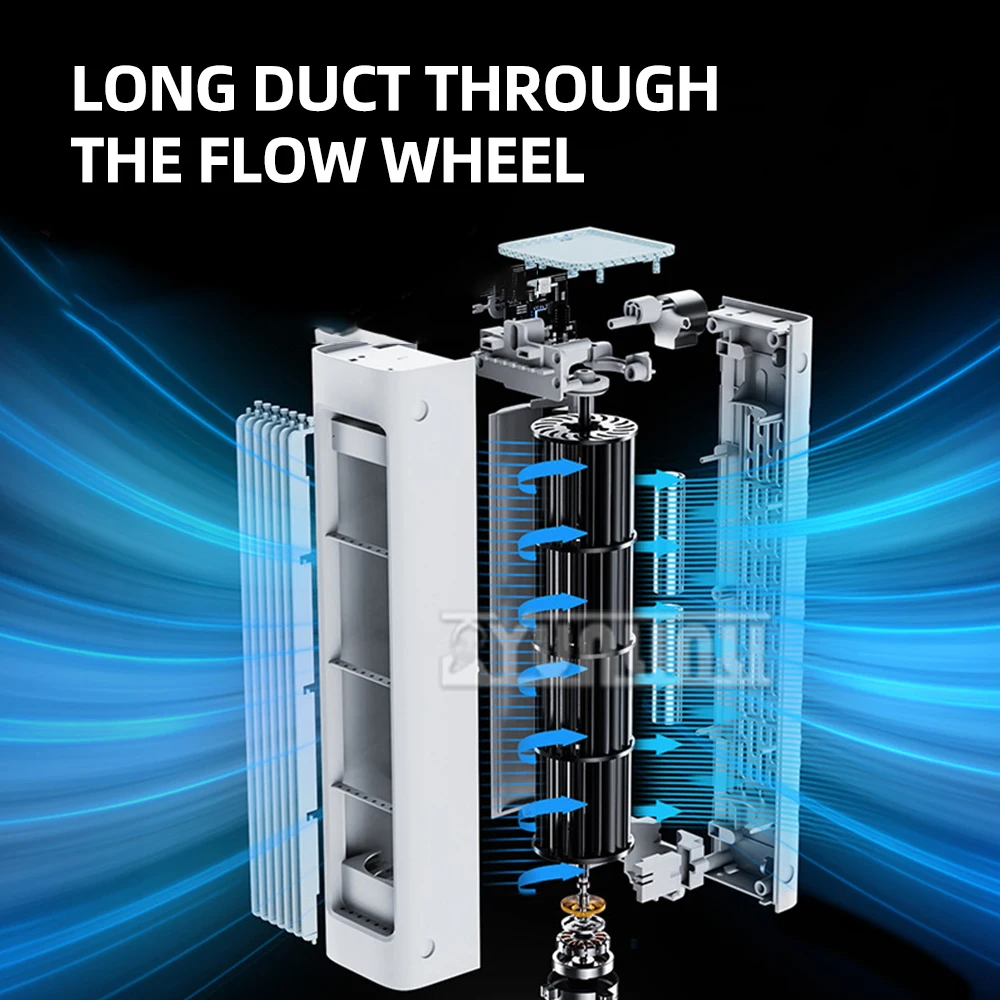 Household Wall-mounted Silent Leafless Air Conditioner Fan Desktop Shaking Head Cold Fan