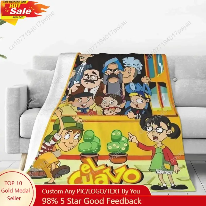 

HNM36Baby Blankets El Chavo Del Ocho Cartoon Flannel Winter Anime Breathable Warm Throw Blankets for Sofa Custom blankets