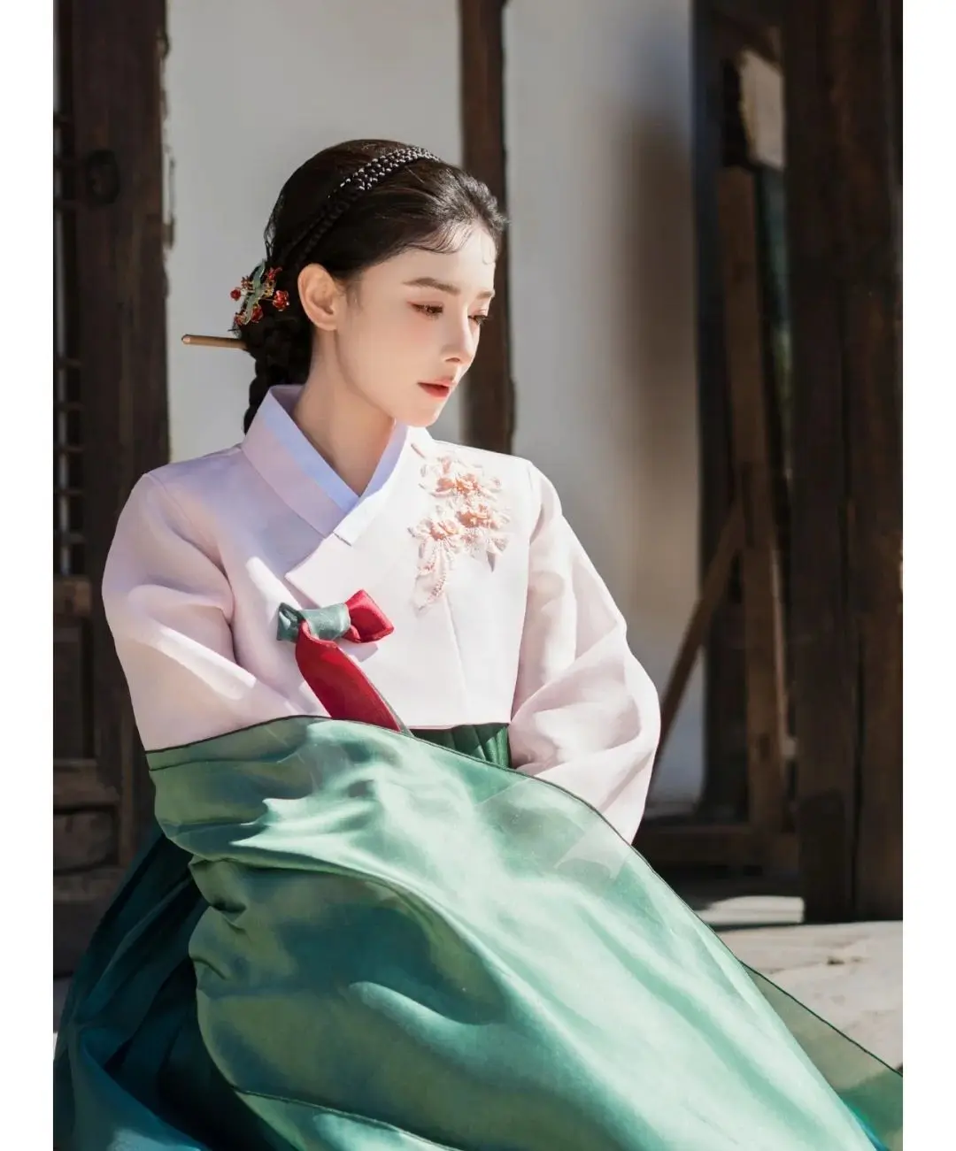 Costumes de spectacle Hanbok vert, robe de cour traditionnelle coréenne pour femme, Costumes de danse coréenne de minorité ethnique, nouvelle collection