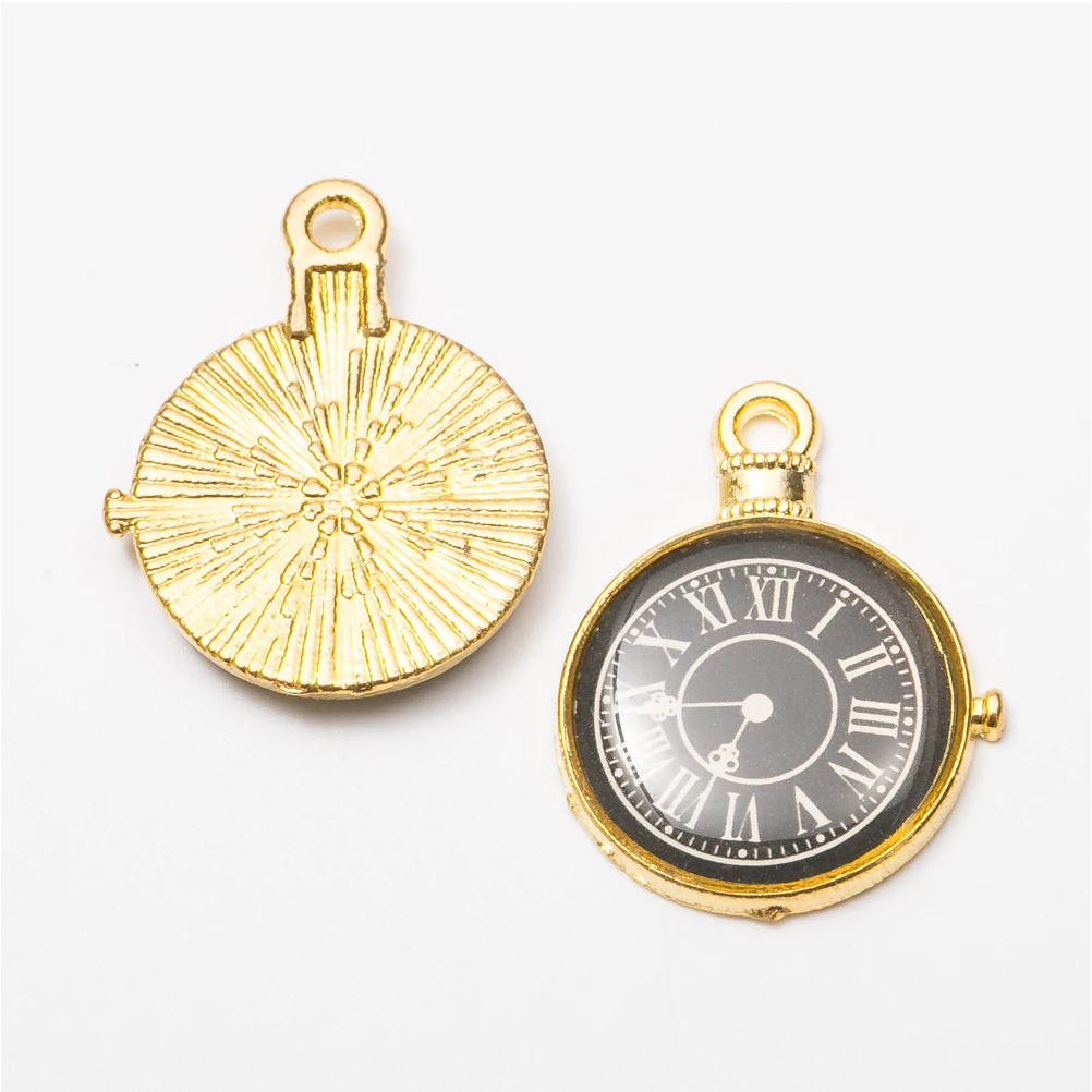 

15 pcs Clock Pendant Charms Mixed Diy Alloy Jewelry Accessories Bracelet Keychain Dangle For Punk Cosplay Costume