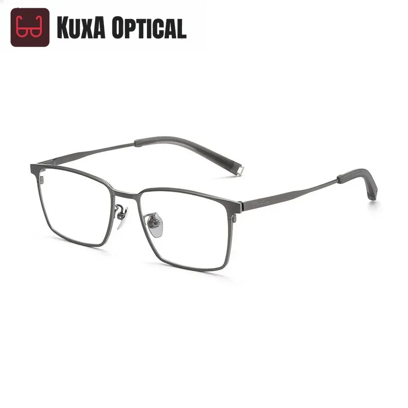 Okulary korekcyjne KUXA dla mężczyzn, czysty tytan, modne oprawki do okularów optycznych z soczewkami korekcyjnymi na krótkowzroczność.