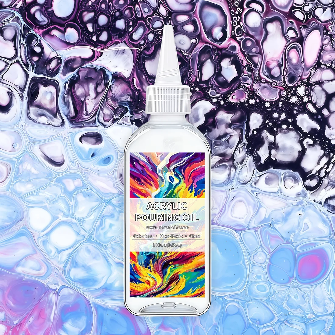 Acrylic Pour Casting Release Oil for Fluid Cell Creation, Professional Craft Oil for Acrylic and Watercolor Art Projects