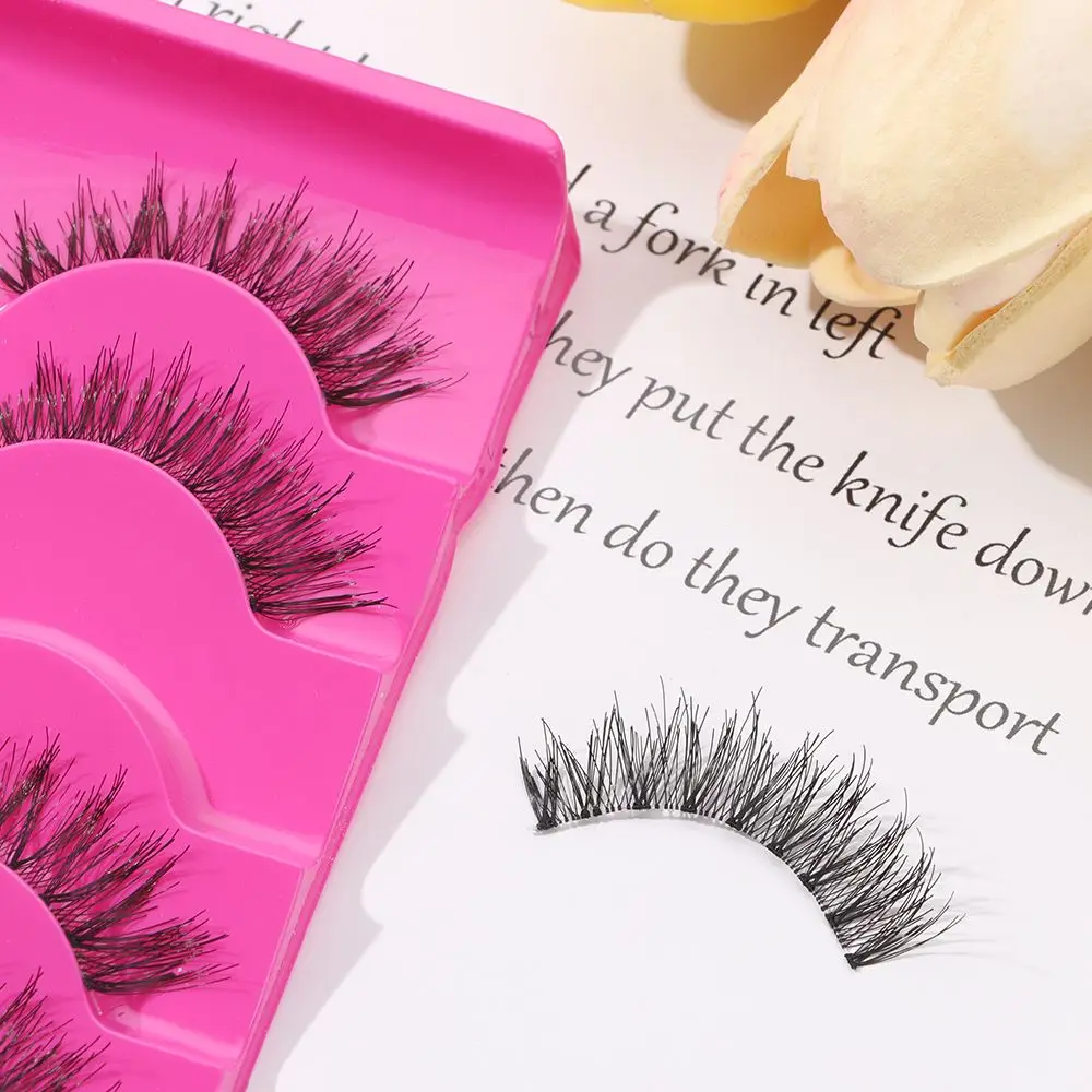 5 Pairs Beauty Handmade Makeup Cross Eye Lashes Extension Thick False Fake Eyelashes