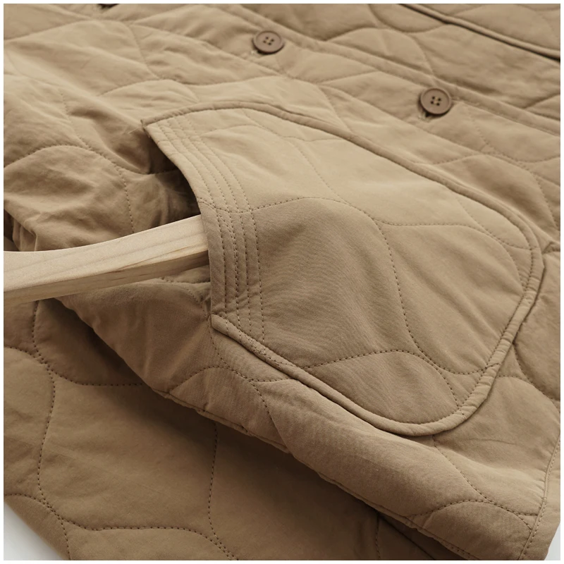 Lightweight Long Sleeved Padded Jacket for Men Women Loose Casual Japanese Retro Single Breasted Clip on Cotton Short Parkas