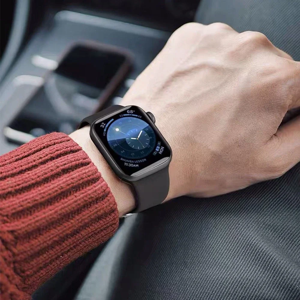 Силиконовый ремешок для Apple Watch Band 49 мм 45 мм 44 мм 42 мм 41 мм 40 мм Браслет iWatch Series Ultra2 9 8 7 6 5 4 3 SE Ремень