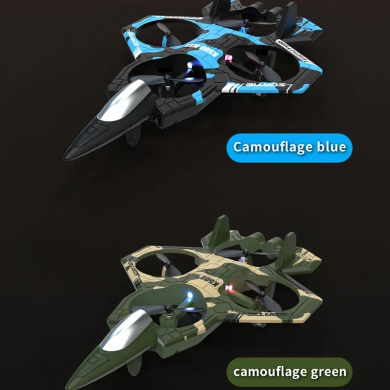RC Flugzeug Flugzeug Elektrische 4CH Fernbedienung Kämpfer 2,4G ED Beleuchtung 360 °   Roll Throw Fly Fixed Attitude Hover Plane Toy Gifts