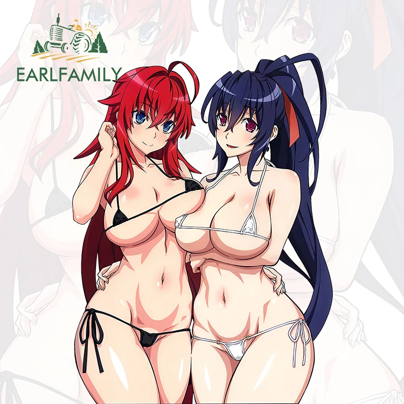 EARLFAMILY 13cm X 10.1cm for Rias Gremory Himejima Akeno Sexy Car Stickers Waterproof Sunscreen Decals Car Label Fashionable