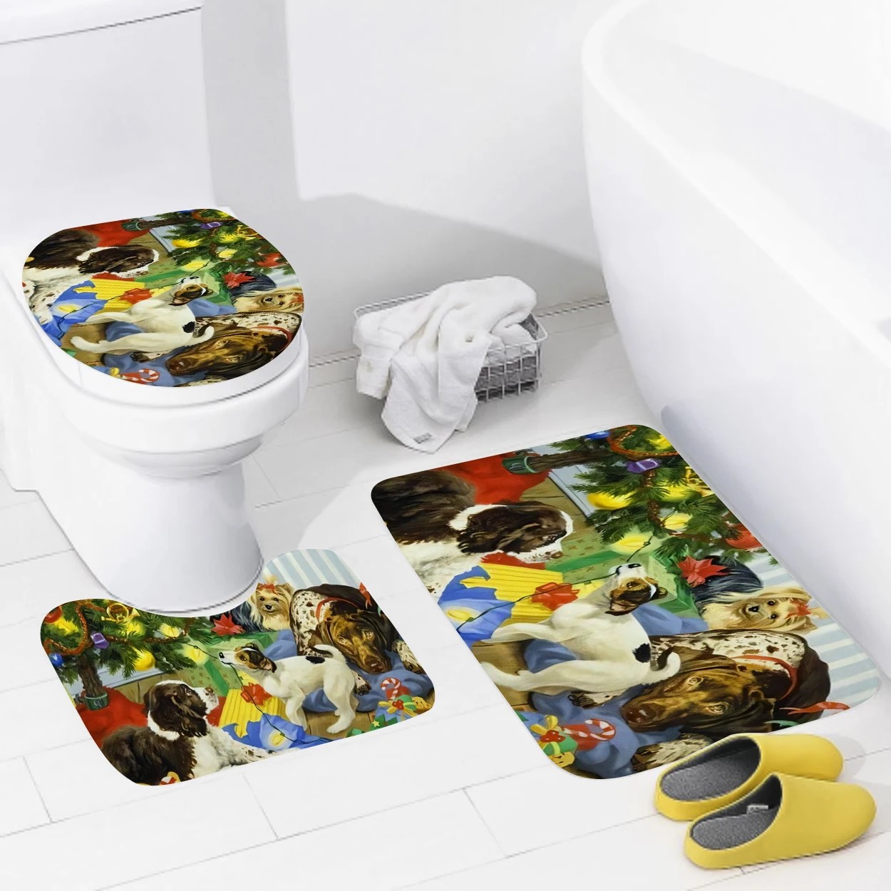 Home bathroom floor mats Bath Foot mat Animal oil paint style modern bathroom accessorie rug Toilet mat Bathtub anti-slip carpet