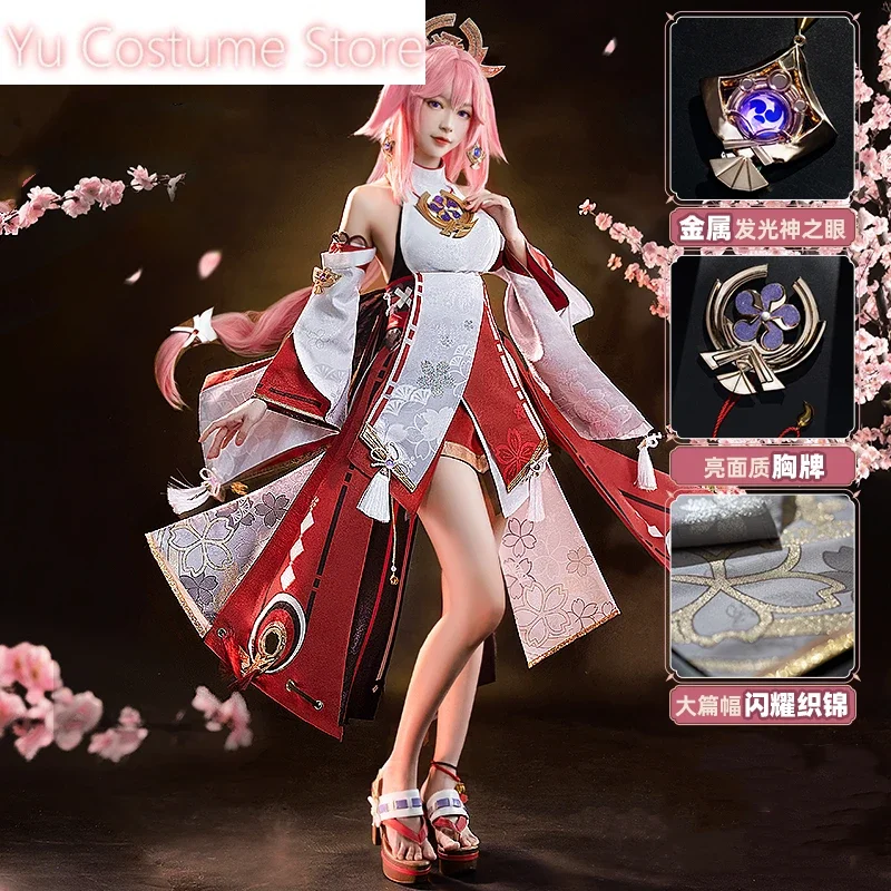 Genshin Impact Yae Miko Cosplay Costume Cos Game Anime Party Uniform Hallowen Play Role Clothes Clothing New Full