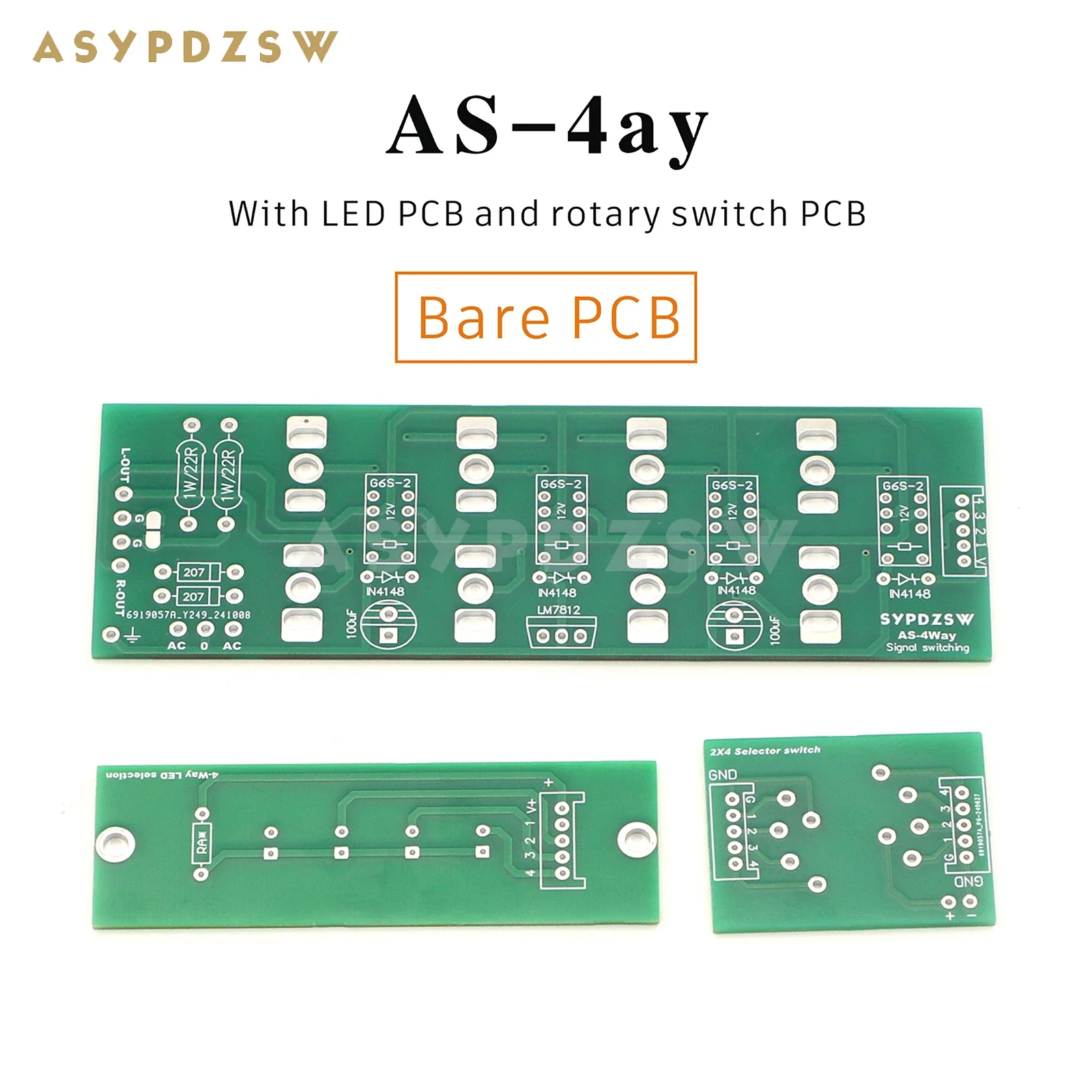 RCA Preamplifier Audio Signal Input Manual Switch Bare PCB, AS-4ay Geral Tipo