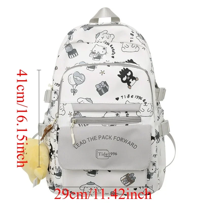 Korean Version Trend Backpack Students Cartoon Campus Fashion Backpack Large Capacity Card Love Backpack Portable Computer Bag