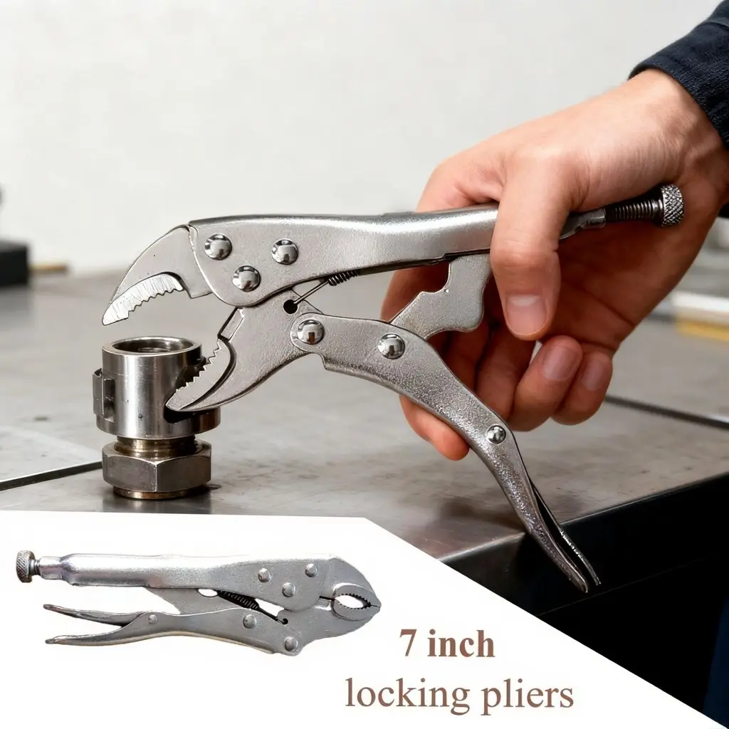 7-Zoll-Hochleistungs-Gripzange mit verstellbaren Metallgesichtern, hochwertiger ergonomischer Griff – multifunktionale Druckklemme