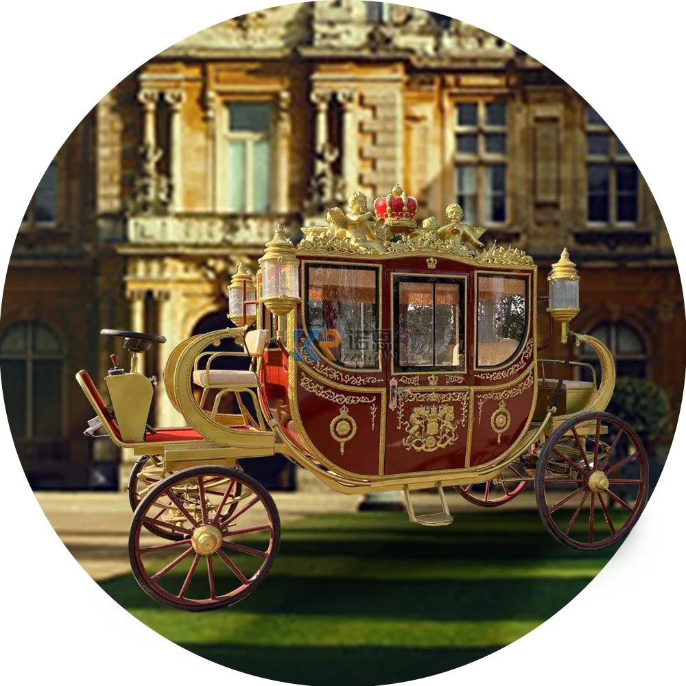 OEM Classical Cabriolet Soft Seat Royal Horse Carriage Sightseeing Electric Horse Carriage Cart for Sale