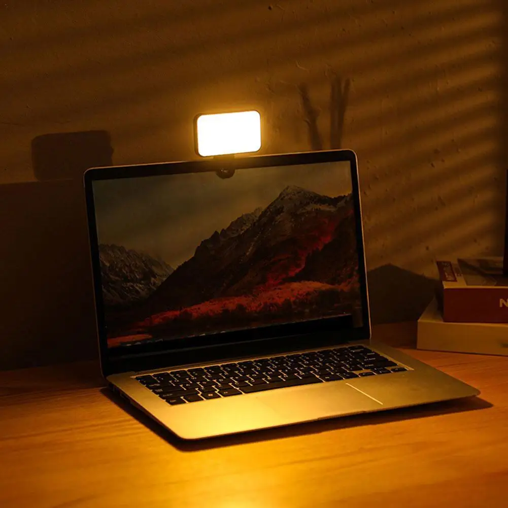 

Портативный мини-светильник для селфи, перезаряжаемый, 3 режима, регулируемая яркость, зажим для телефона, ноутбука, планшета, встречи, макияжа