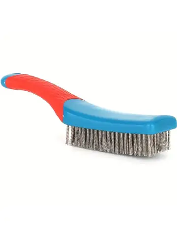 Wire Brush Duty Stainless Bristles With Plastic Handle Grip For Rust, Wielding Slag, Dirt & Paint Scrubbing With Deep Cleaning