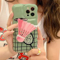 Korean Cute Cartoon Pink Badminton Griptok Grip Tok Bracket For iPhone 13 Samsung Universal Phone Accessories Phone Stand Holder