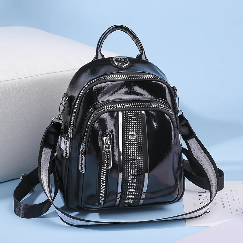 2024 nowy wysokiej jakości PU miękka skóra plecak damski o dużej pojemności wodoodporne damskie torby podróżne Multi Pocket Student Bolsas